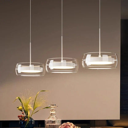 Modern Glass Ring Pendant Light in Iron - Decorbites