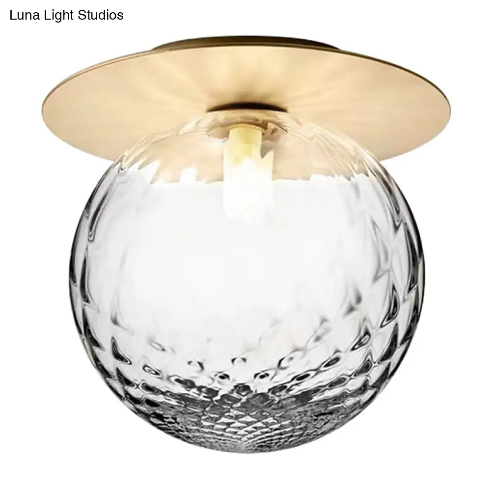 DecorBites™ DecorBites™ Modern Glass Semi-Flush Chandelier: 1-Light Ceiling Mount Fixture for Hallway