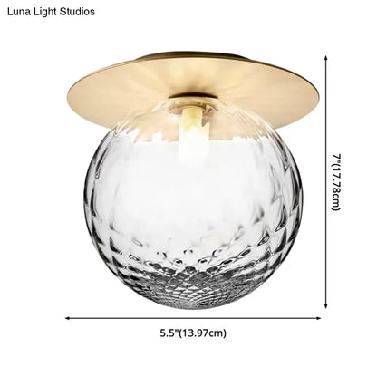 DecorBites™ DecorBites™ Modern Glass Semi-Flush Chandelier: 1-Light Ceiling Mount Fixture for Hallway