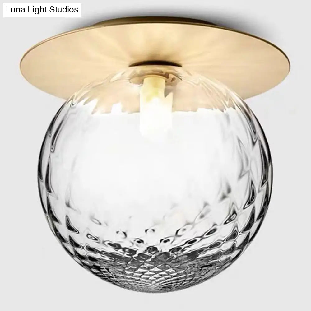 DecorBites™ DecorBites™ Modern Glass Semi-Flush Chandelier: 1-Light Ceiling Mount Fixture for Hallway