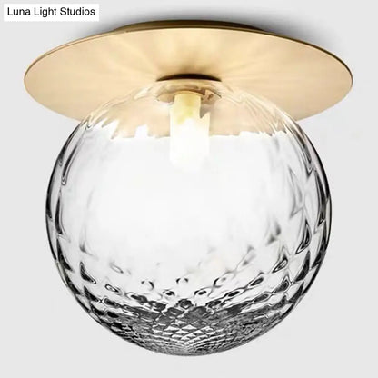 DecorBites™ DecorBites™ Modern Glass Semi-Flush Chandelier: 1-Light Ceiling Mount Fixture for Hallway