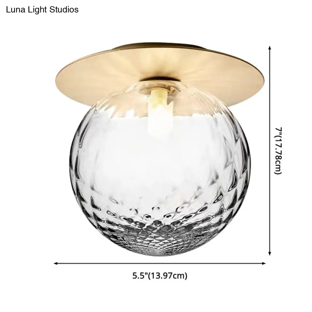 DecorBites™ DecorBites™ Modern Glass Semi-Flush Chandelier: 1-Light Ceiling Mount Fixture for Hallway