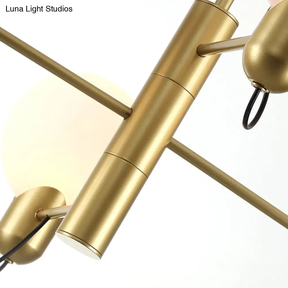 Lámpara de araña moderna con pantalla de cristal - Lámpara colgante ajustable de 4 luces en negro/dorado