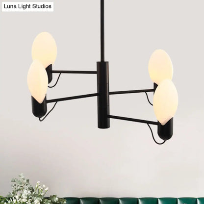 Lámpara de araña moderna con pantalla de cristal - Lámpara colgante ajustable de 4 luces en negro/dorado