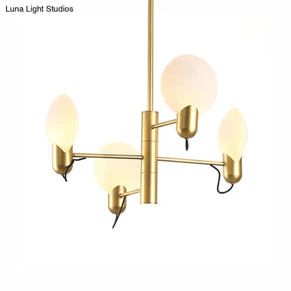 Lámpara de araña moderna con pantalla de cristal - Lámpara colgante ajustable de 4 luces en negro/dorado