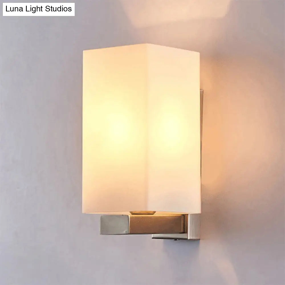 DecorBites™ DecorBites™ Modern Glass Shade Wall Sconce Light Chrome Finish