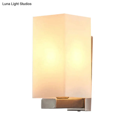 DecorBites™ DecorBites™ Modern Glass Shade Wall Sconce Light Chrome Finish