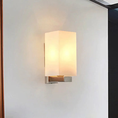 DecorBites™ DecorBites™ Modern Glass Shade Wall Sconce Light Chrome Finish