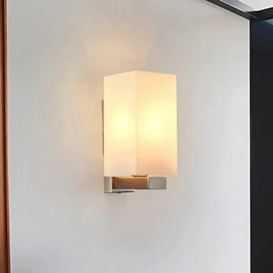 DecorBites™ DecorBites™ Modern Glass Shade Wall Sconce Light Chrome Finish