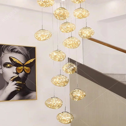 Modern Glass Staircase Pendant Chandelier - Decorbites