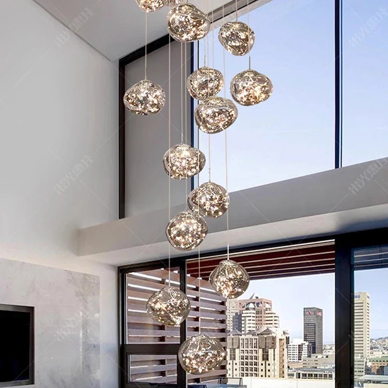 Modern Glass Staircase Pendant Chandelier - Decorbites