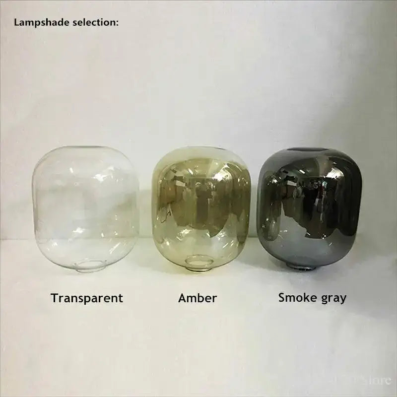 Modern glass table lamp set of 3 with transparent amber and smoke gray glass lampshades for living room decorbites glass table
