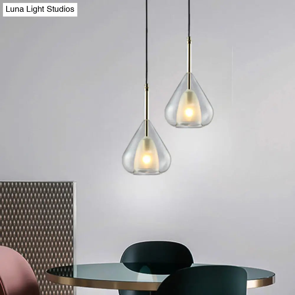 Modern Glass Teardrop Pendant Lamp for Living Room