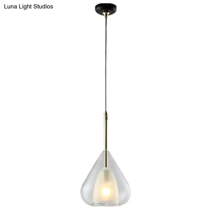 Modern Glass Teardrop Pendant Lamp for Living Room