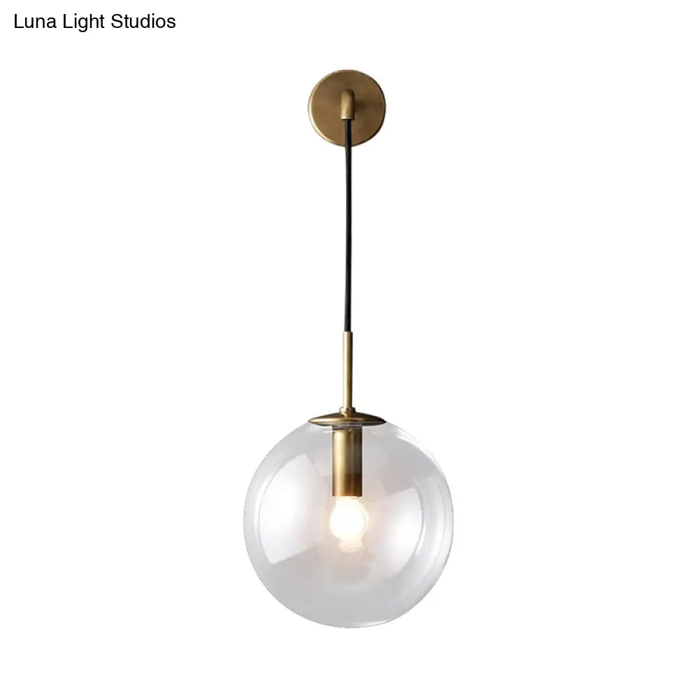 DecorBites™ DecorBites™ Modern Glass Wall Lamp Chrome/Brass/Black Finish, Single Bulb Vanity Sconce for Bedroom, 6"/8" Width