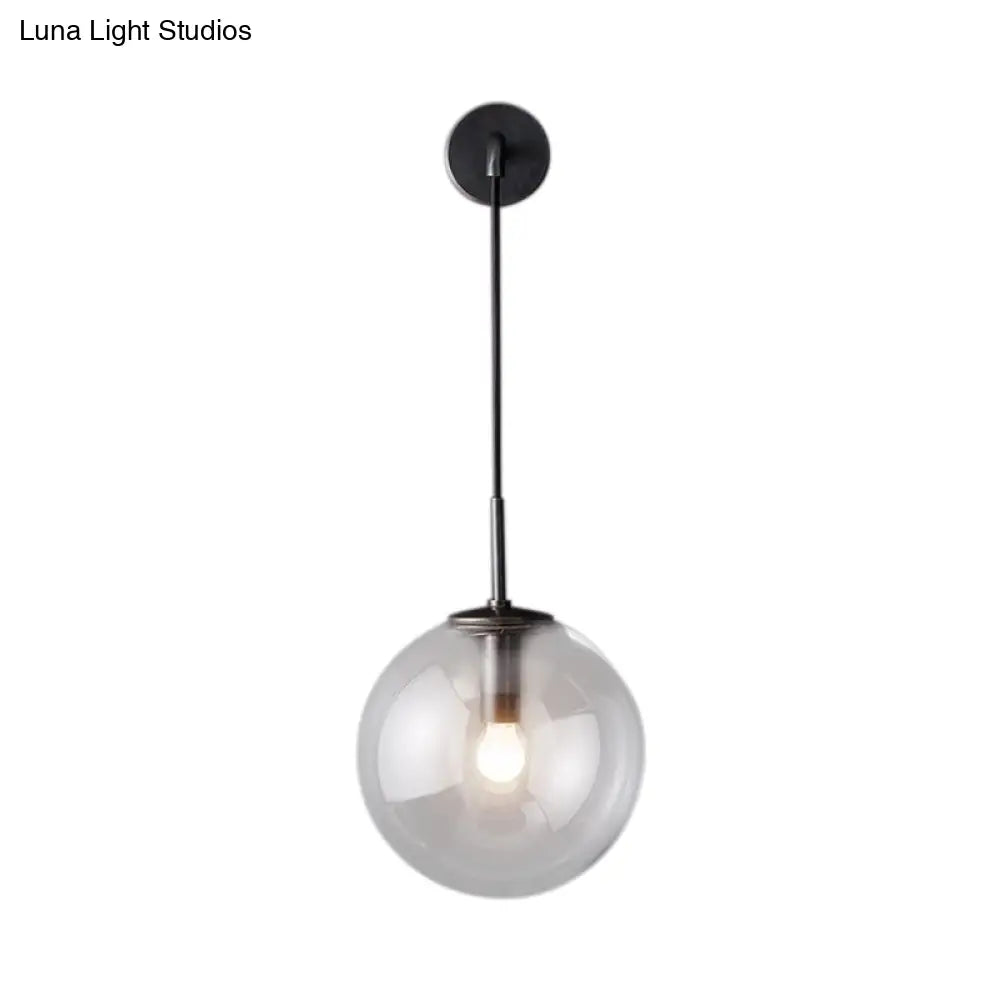 DecorBites™ DecorBites™ Modern Glass Wall Lamp Chrome/Brass/Black Finish, Single Bulb Vanity Sconce for Bedroom, 6"/8" Width