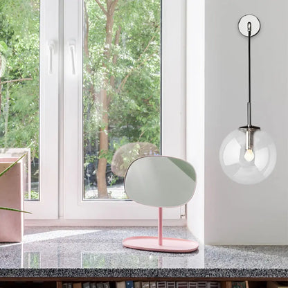 DecorBites™ DecorBites™ Modern Glass Wall Lamp Chrome/Brass/Black Finish, Single Bulb Vanity Sconce for Bedroom, 6"/8" Width