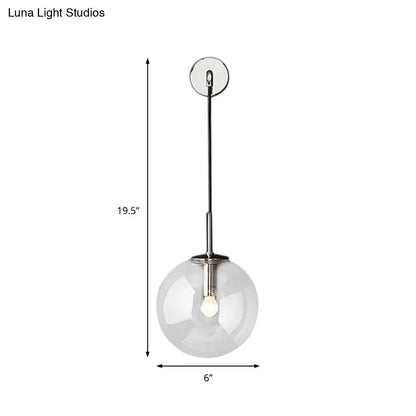 DecorBites™ DecorBites™ Modern Glass Wall Lamp Chrome/Brass/Black Finish, Single Bulb Vanity Sconce for Bedroom, 6"/8" Width