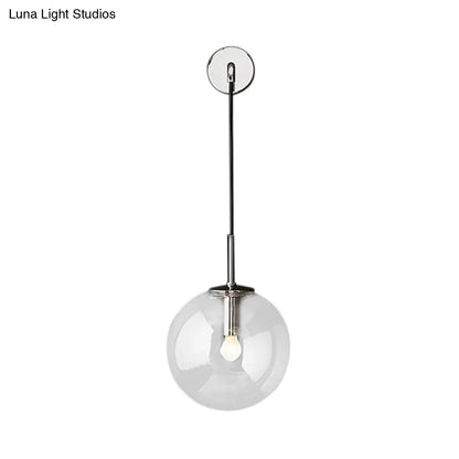 DecorBites™ DecorBites™ Modern Glass Wall Lamp Chrome/Brass/Black Finish, Single Bulb Vanity Sconce for Bedroom, 6"/8" Width