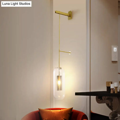 DecorBites™ DecorBites™ Modern Glass Wall Lamp with Brass Sconce and Mesh Guard