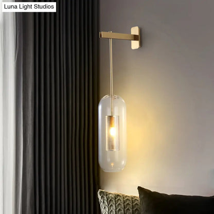 DecorBites™ DecorBites™ Modern Glass Wall Lamp with Brass Sconce and Mesh Guard