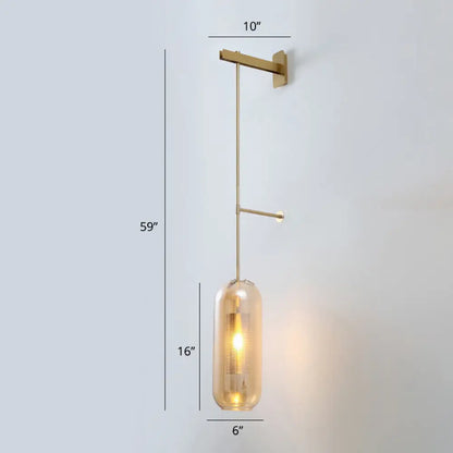 DecorBites™ DecorBites™ Modern Glass Wall Lamp with Brass Sconce and Mesh Guard