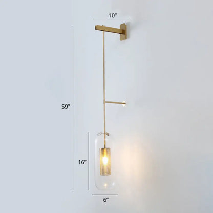 DecorBites™ DecorBites™ Modern Glass Wall Lamp with Brass Sconce and Mesh Guard