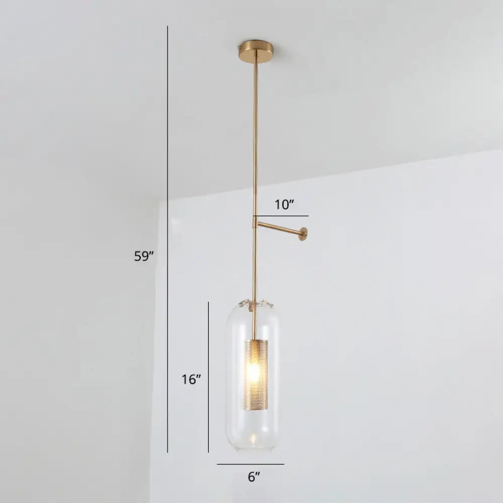 DecorBites™ DecorBites™ Modern Glass Wall Lamp with Brass Sconce and Mesh Guard
