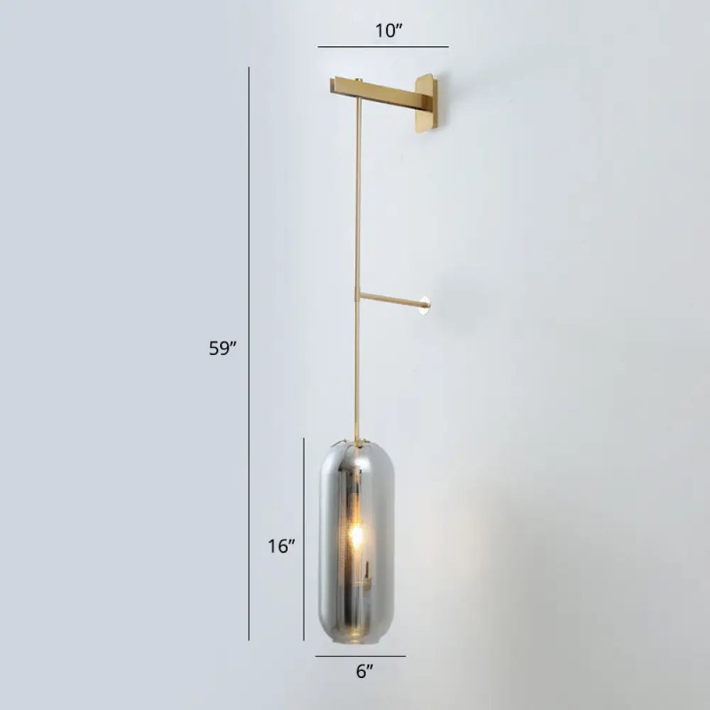 DecorBites™ DecorBites™ Modern Glass Wall Lamp with Brass Sconce and Mesh Guard
