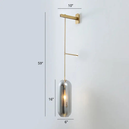 DecorBites™ DecorBites™ Modern Glass Wall Lamp with Brass Sconce and Mesh Guard
