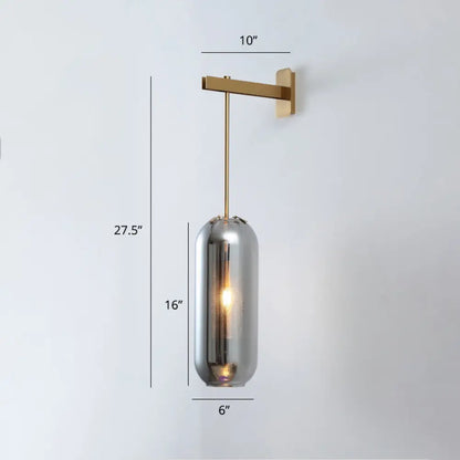 DecorBites™ DecorBites™ Modern Glass Wall Lamp with Brass Sconce and Mesh Guard