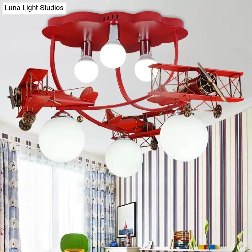 DecorBites™ DecorBites™ Modern Globe Flush Ceiling Light for Child's Bedroom