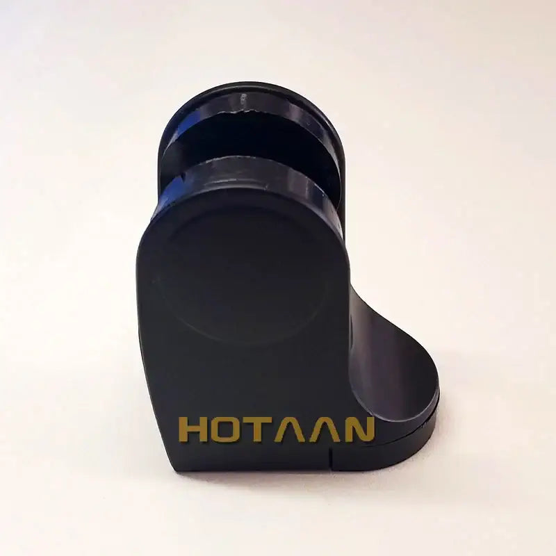 Modern glossy black shower holder by hotaan with black plated abs and sleek curved design for bathroom decorbites use