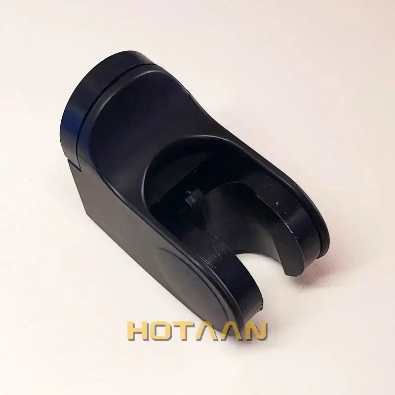 Black plastic car seat belt buckle clip shown from back side for decorbites black plated abs shower holder bracket