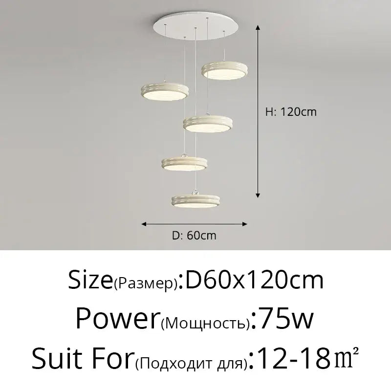 Modern glossy pale yellow circular dimmable pendant light with tiered white design for dining room decorbites circular dimmable