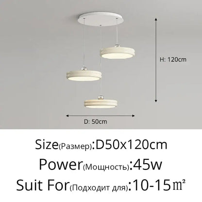 Modern glossy pale yellow circular dimmable pendant light with three tiers and sleek design for dining room decorbites circular dimmable