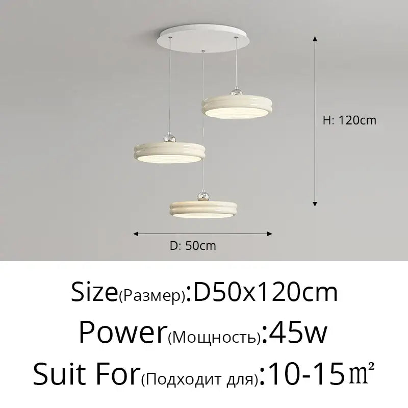 Modern glossy pale yellow circular dimmable pendant light with three tiers and sleek design for dining room decorbites circular dimmable