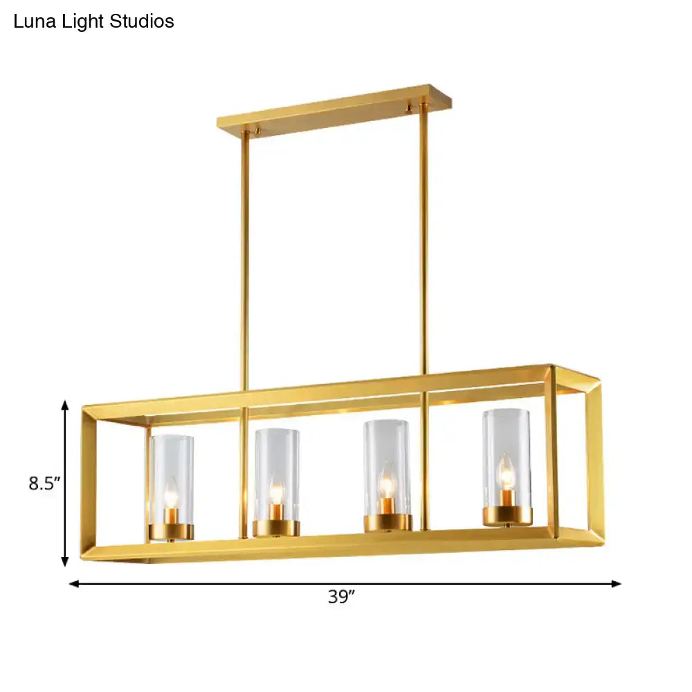 Decorbites gold pendant light with clear glass shades and warm bulbs perfect for dining room illumination