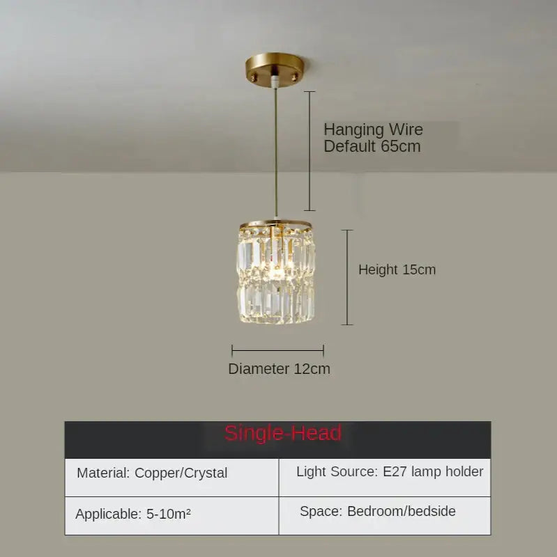 Modern gold 3 tier chandelier pendant light with delicate gold-toned crystal cylindrical design for dining room