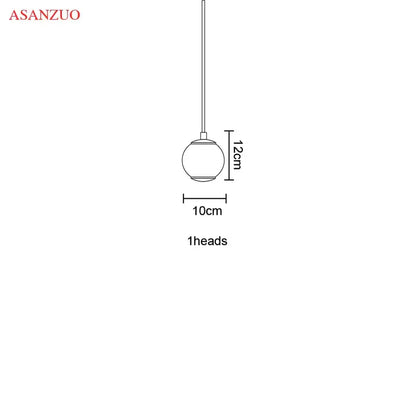 Modern gold asanzuo glass ball pendant lights with 12cm height minimalist design for dining room decorbites glass ball