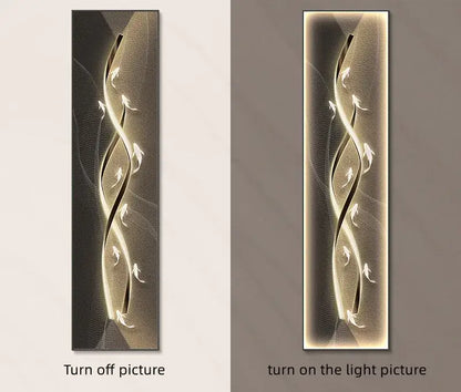 Modern gold abstract wall lamp with sleek curved design and integrated led casting warm glow for living room decorbites dimmi modern