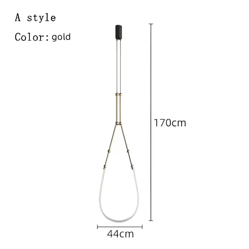 Modern gold acrylic bamboo pendant light with brushed nickel finish and gold metal grabber featuring black-tipped handle