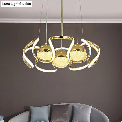 Lámpara de techo LED moderna de acrílico dorado para comedor