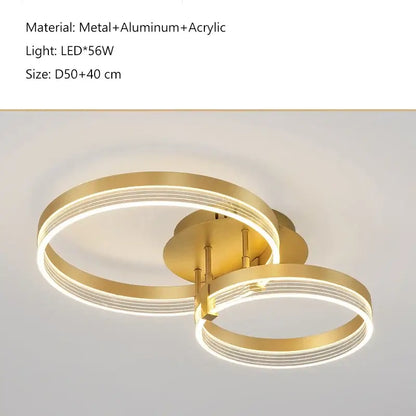 Modern gold acrylic round ring ceiling light fixture with led illumination for living room decorbites acrylic round design