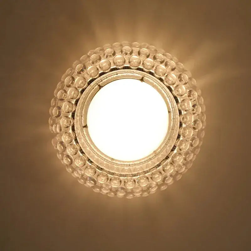 Modern gold acrylic rs7 bulb pendant lights with clear faceted glass bead design for dining room decorbites acrylic rs7 chandelier