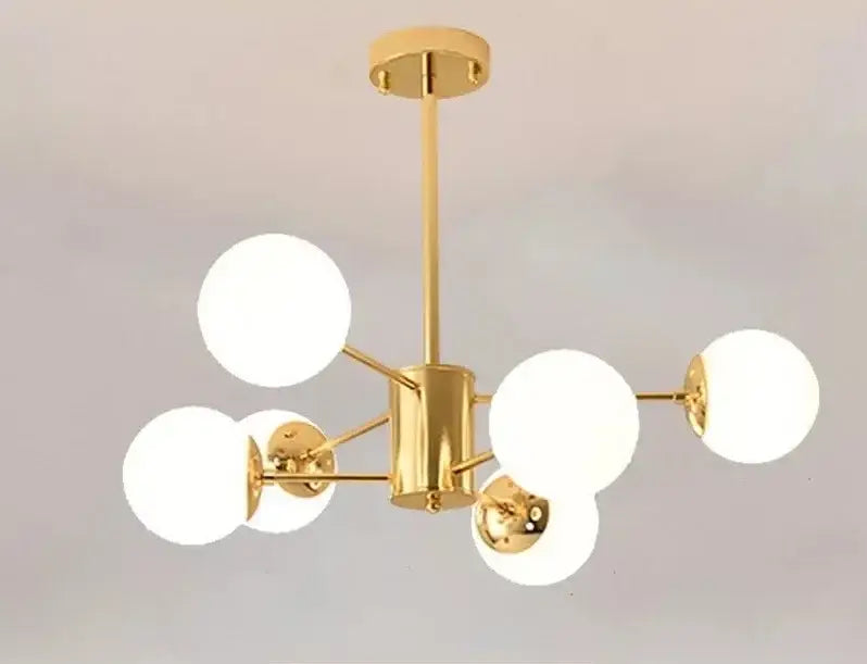 Modern gold adjustable ball glass lustre with five frosted globe shades ideal for dining room decorbites adjustable ball