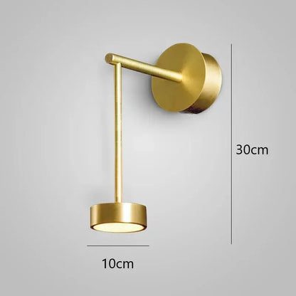 Modern gold adjustable direction wall lamp with a gold-finished minimalist cylindrical design by decorbites wall light
