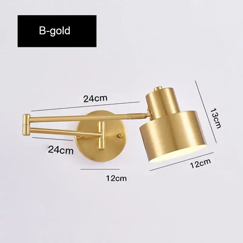 B-gold adjustable led wall lamp with sleek minimalist design and brushed brass finish for modern bedroom decorbites lighting
