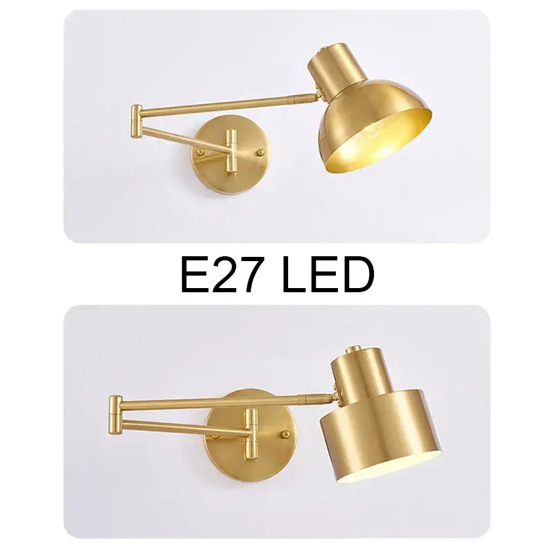 Modern gold adjustable led wall lamp with sleek gold finish and decorbites adjustable led design for bedroom reading light