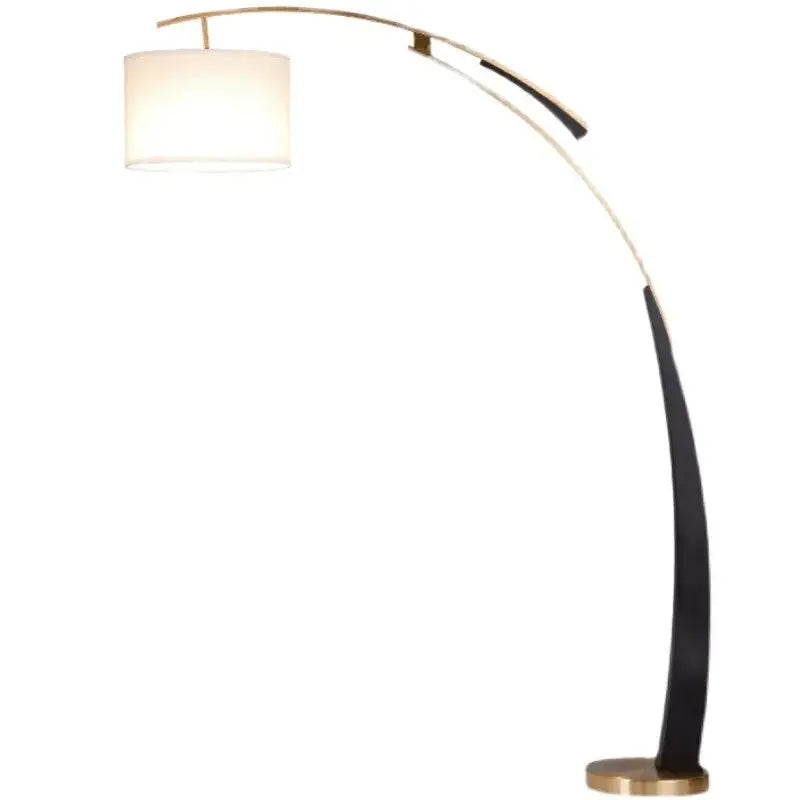 Modern gold adjustable metal floor lamp with a sleek black and gold frame and white fabric shade for living room decorbites adjustable metal floor